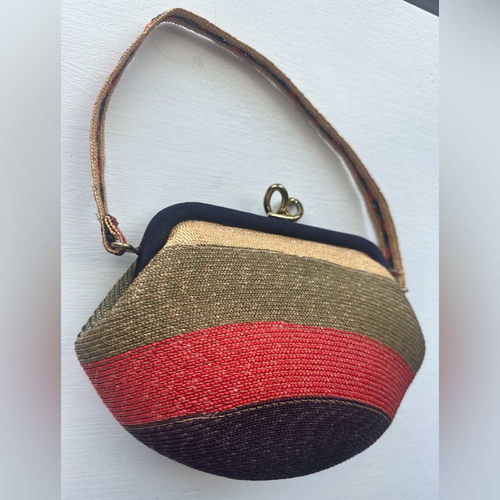 Vintage Woven Multicolor Striped Women's Clutch Bag